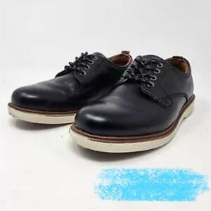 Florsheim Black Oxford Shoes with Leather Upper and Rounded Toe